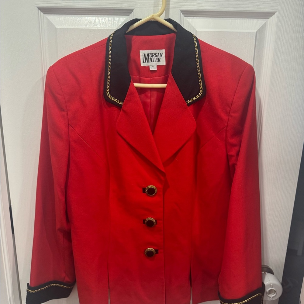 Morgan Miller Red Blazer with Black Accents